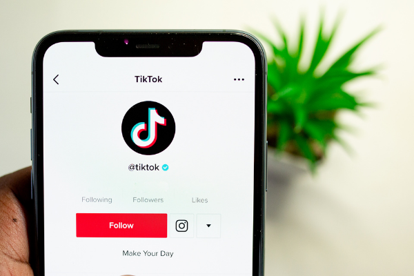 tik tok on a phone